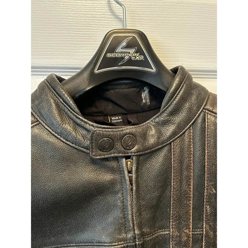 Scorpion 3XL‎ 1909 Vintage Biker Armored Padded Motorcycle Leather Jacket